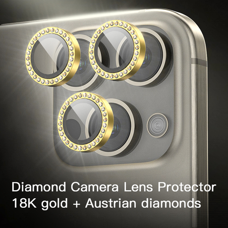 Forme a OEM 18K Gold+Austria Diamonds el protector de cristal moderado antiarañazos colorido de la lente de cámara de Iphone